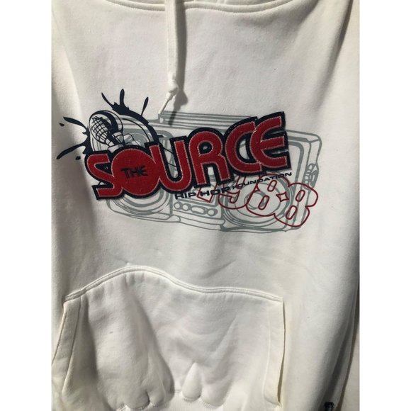 The Source Hip Hop Foundation 1988 White Hoodie Boom Box Vtg Street Wear - Picture 1 of 6